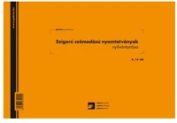 Pátria nyomtatvány ppb_15-46_nebih Szigorú számadású nyomtatványok nyilvántartása nébih 25 lapos tömb a/4 fekvő