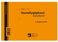 Pátria PPD_GEPJ_36_5 Személygépkocsi menetlevél 100 lapos tömb a/5 fekvő kép