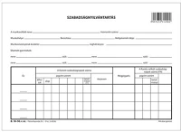 Pátria SZABADSÁGNYILVÁNTARTÁS A/5 Szabadságnyilvántartás a/5 fekvő kép