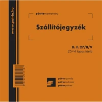 Pátria SZÁLLÍTÓJEGYZÉK 25X4 Szállítójegyzék 25x4 lapos tömb 140x140 mm kép