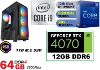 Pcbolt DS135 Gamer pc: intel core i9  16 magos cpu 12. generáció!+ nvidia rtx 4070 12gb vga+64gb ddr4 ram+1tb ssd kép