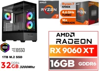 Pcbolt DS301 Gamer pc: amd ryzen 7 5700x  8 magos cpu+ amd radeon rx 9060xt 16gb vga+32gb kép