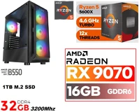 Pcbolt DS69 Gamer pc: amd ryzen5 5600x  6 magos cpu+ amd radeon rx 9070 16gb vga+32gb kép