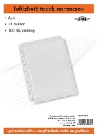 Pd 20435-1 Lefűzhető tasak  a/4 38 mic. narancsos 100 db/csomag kép
