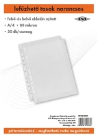 Pd A/4 80 MIC Lefűzhető tasak pd . narancsos felül-és belül nyitott 50 db/csomag kép