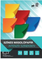 Pd TR_5X20 Másolópapír színes pd clairefontaine a/4 80g vegyes intenzív színek 5x20 ív/csomag kép