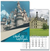 Pd PATP4111-0214 Naptár fali pd várak kastélyok 30x42 cm 2026 kép
