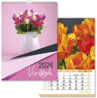 Pd PATP4111-0219 Naptár fali pd virágok 30x42 cm 2026 kép