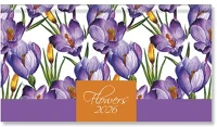 Pd PATP4114-4573 Határidőnapló period flowers zsebnaptár fekvő purple papír 2026 kép
