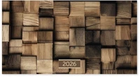 Pd PATP4114-4587 Naptár tűzött mini zseb fekvő wood 2026 kép