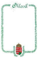 Pd PATP1020-1100 Oklevél pd a/4 álló címeres zöld kép