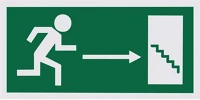 Pd UV01/04 Információs tábla pd 10x20 cm Menekülési útvonal lépcső jobbra kép