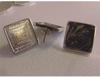 Pébéo 166803 Kreatív fülbevaló alap  fém szögletes 20x20 mm ródium bevonattal kép