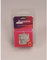 Pébéo 166807 Kreatív medálalap  fém szögletes 20x20 mm ródium bevonattal kép