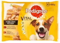 Pedigree 4X100 G Kutyaeledel, alutasakos, 4x100 g, marha és bárány, pulyka és répa kép