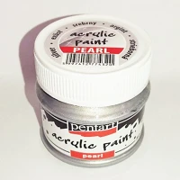 Pentart 3538 Kreatív akrilfesték  gyöngyház 50 ml ezüst kép