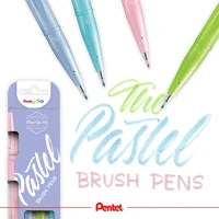 Pentel 4-es klt Ecsettoll, kalligrafikus hajlékony hegyű, pentel ses15 pastel 4-es klt.