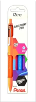 Pentel IZEE 4 DB-OS Golyóstoll nyomógombos 0,35mm,  izee 4 db-os kék,pink,lila,narancs kép