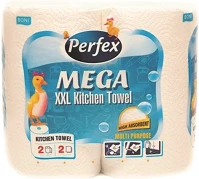 Perfex 12.01132 Kéztörlő tekercses háztartási  boni mega 2 rétegű 2 tekercses kép