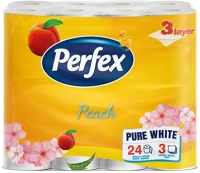 Perfex H3056151 Toalettpapír 3 rétegű kistekercses 100% cellulóz 24 tekercs/csomag barack illattal boni kép