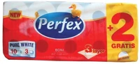Perfex SKU09306 Toalettpapír 3 rétegű 100% cellulóz 120 lap/tekercs 8 + 2 tekercs/csomag kép