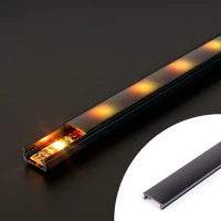 Phenom 41010/41011HEZ Led aluminium profil takaró búra - fekete - 2000mm (41010/41011hez) kép