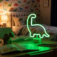 Phenom 43996E neon led lámpa - zöld dinoszaurusz - 3 x aa + usb - 25,9 x 8,5 x 24,3 cm kép