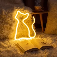Phenom 43996G neon led lámpa - melegfehér macska - 3 x aa + usb - 17 x 1,6 x 23,3 cm kép