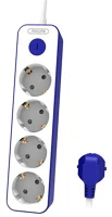 Philips CHP2145U/58 Elosztósor, 4 csatlakozóaljzat, 1,5 m kábel, fehér-kék kép