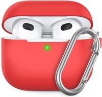 Phoner PN-CP-148-RD-FHD Simple apple airpods 3 szilikon tok akasztóval, piros kép