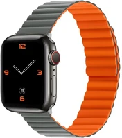 Phoner SS72505 Rever apple watch forgatható mágneses szilikon szíj, 41/40/38mm, s/m, szürke/narancs kép