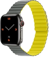Phoner SS72506 Rever apple watch forgatható mágneses szilikon szíj, 41/40/38mm, s/m, szürke/sárga kép
