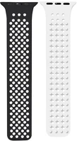 Phoner SS72567 Spike apple watch szilikon szíj, 49/45/44/42mm, fekete/fehér kép