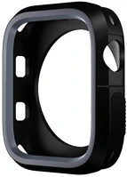 Phoner SS72668 Twin apple watch szilikon tok, 41mm, fekete/szürke kép