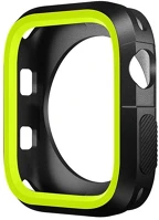 Phoner SS72670 Twin apple watch szilikon tok, 45mm, fekete/zöld kép
