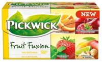 Pickwick TBY257266 Fekete tea 20x1,5 g  variációk sárga narancs, megy-málna és vörösáfonya, fodormenta és eper, zöldcitrom-gyömbér kép