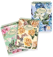 Pigna A/6 50 Jegyzettömb spirálos  nature flowers a/6 50 lapos kockás kép