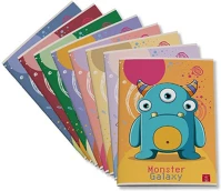 Pigna 02330385M Füzet  monster galaxy a/4 tűzött 42 lapos kockás kép