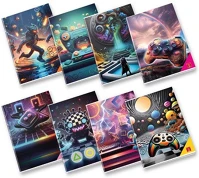 Pigna 02333850Q Füzet  electronic games a/4 tűzött 42 lapos kockás margós kép