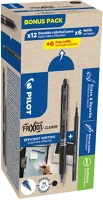 Pilot 12BETÉT Rollertoll 0,5mm, törölhető pilot frixion clicker greenpack, 12 toll + , írásszín fekete kép