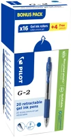 Pilot BL-G2-5-20L Zseléstoll 0,5mm, nyomógombos  g-2, 16+4 ajándék, írásszín kék kép