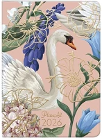 Planall 23.09722 Zsebnaptár  b/6 heti álló fehér lapos aranyozott swan 2026. kép