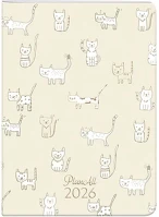 Planall 23.09727 Zsebnaptár  b/6 heti álló fehér lapos aranyozott catto 2026. kép