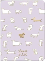 Planall 23.09728 Zsebnaptár  b/6 heti álló fehér lapos aranyozott pupper 2026. kép