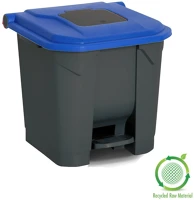 Planet ALDUP225K Szelektív hulladékgyűjtő konténer, műanyag, pedálos, antracit/kék, 30l kép