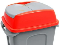 Planet DA503XSZADUP220PX Hippo hulladékgyűjtő szemetes fedél, műanyag, piros, 50l kép