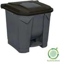 Planet DA503XSZADUP225F szelektív hulladékgyűjtő konténer, műanyag, pedálos, antracit/fekete kép