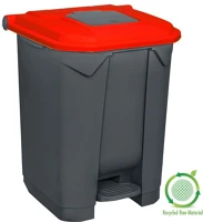 Planet DA503XSZADUP226P szelektív hulladékgyűjtő konténer, műanyag, pedálos, antracit, piros kép
