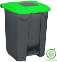 Planet DA503XSZADUP226Z szelektív hulladékgyűjtő konténer, műanyag, pedálos, antracit, zöld kép