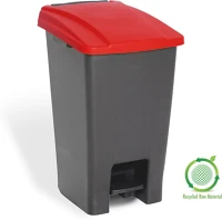 Planet DA503XSZADUP228P szelektív hulladékgyűjtő konténer, műanyag, pedálos, antracit/piros kép